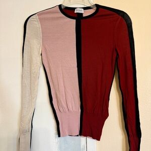 Salvatore Ferragamo Women Color Block Wool Sweater Size Small